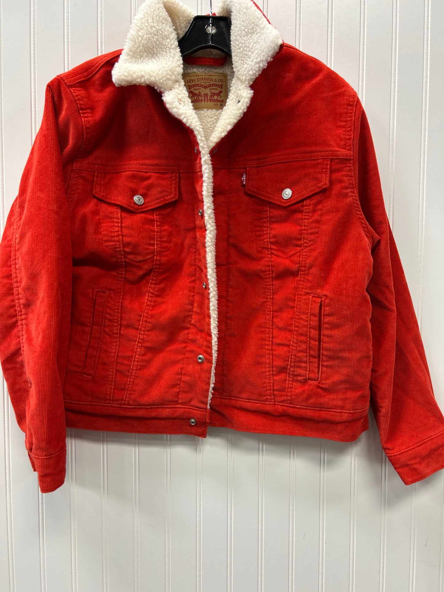 Jacket Denim By Levis In Orange, Size:M