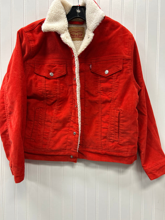 Jacket Denim By Levis In Orange, Size:M