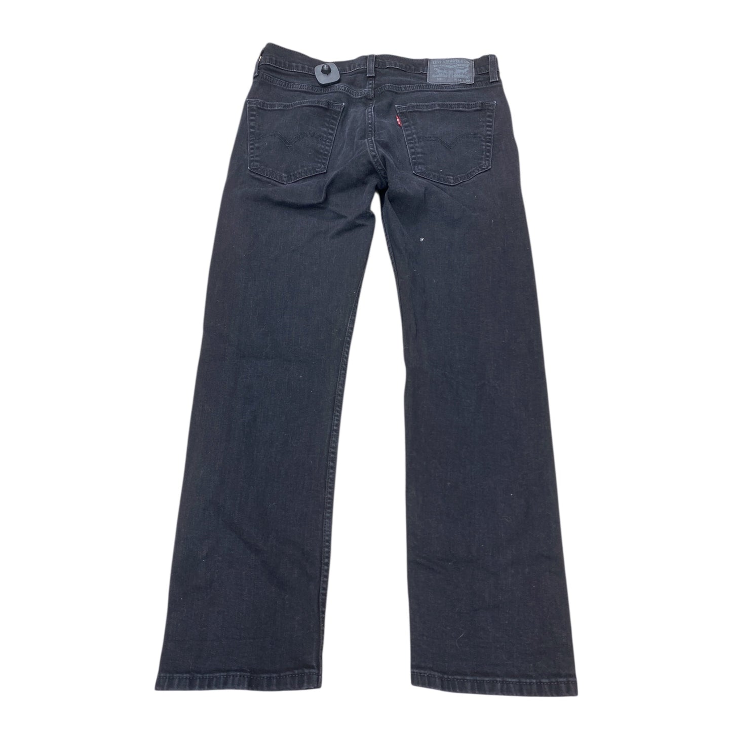 Jeans Straight By Levis In Black Denim, Size:18