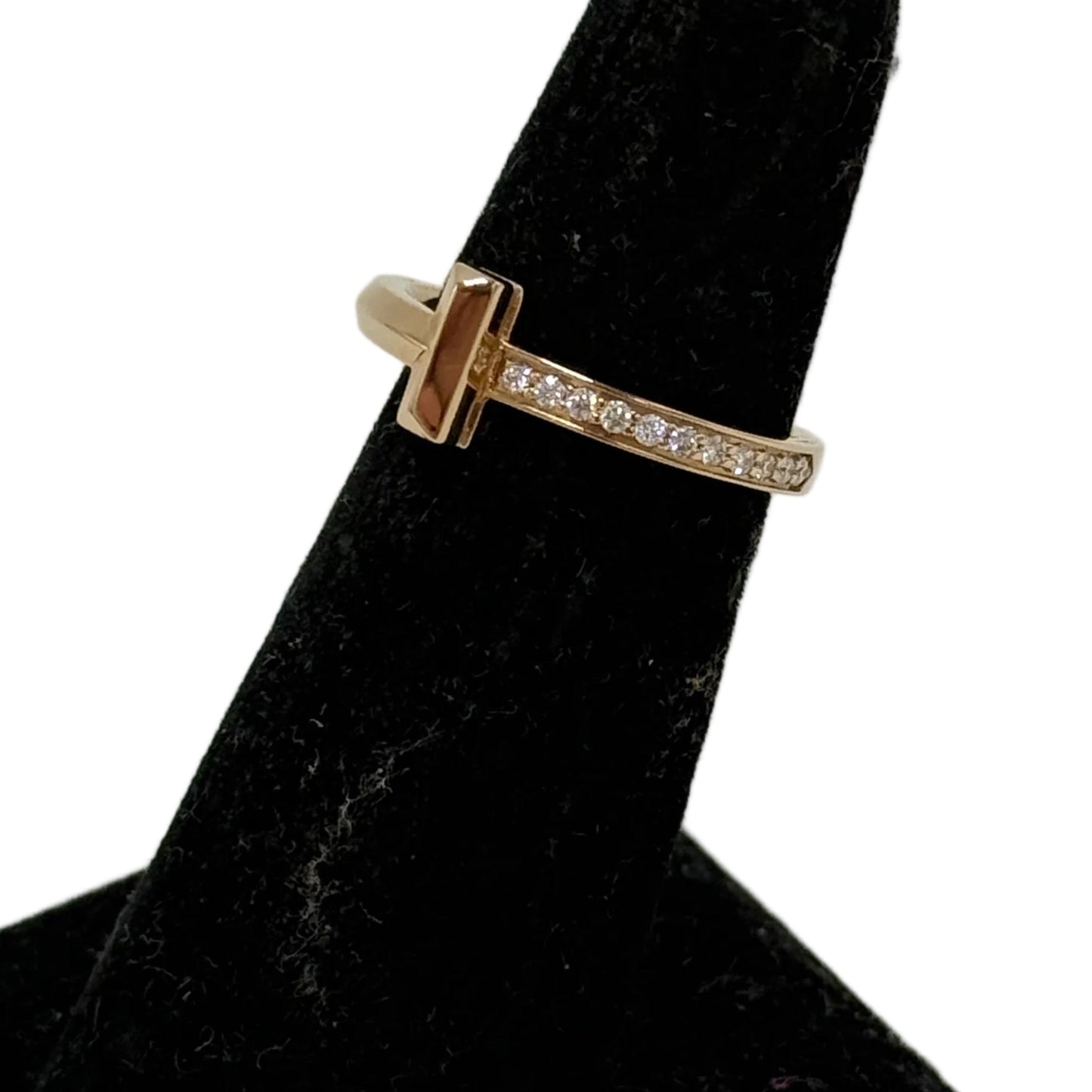 Tiffany & Company T1 Diamond Luxury Ring in 18k Rose Gold, Size: 6
