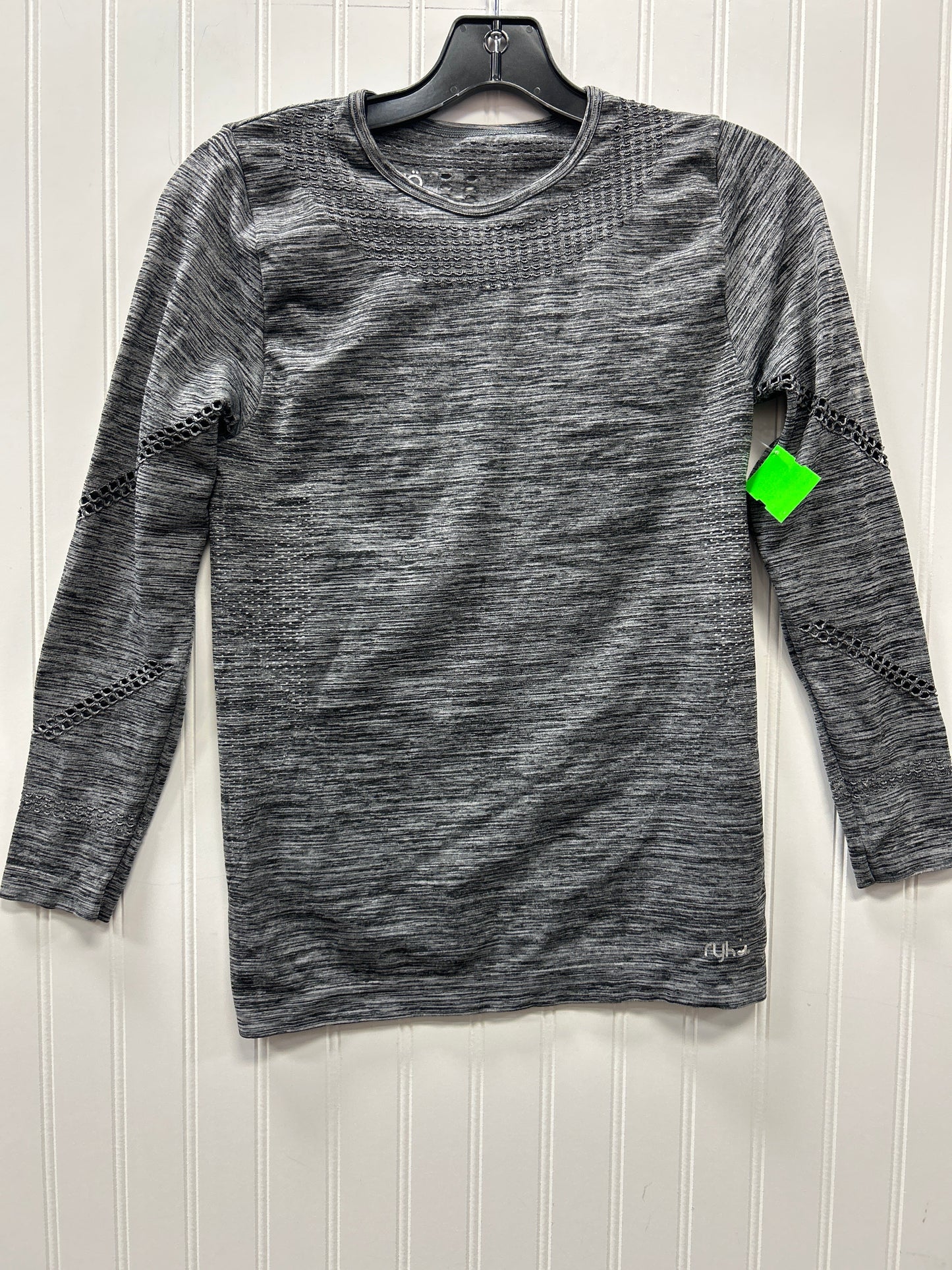 Athletic Top Ls Collar By Ryka In Grey, Size:M