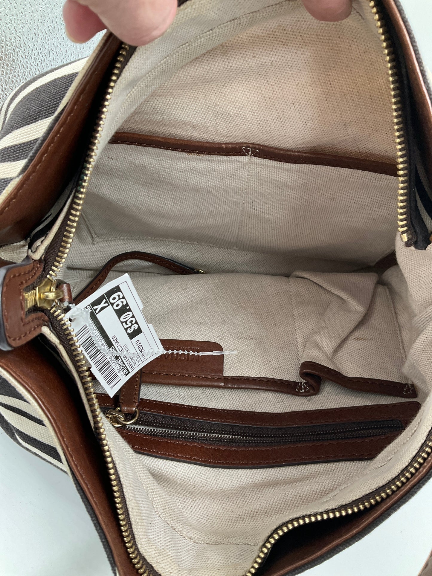 Handbag Designer By Michael Kors In Animal Print, Size:Medium