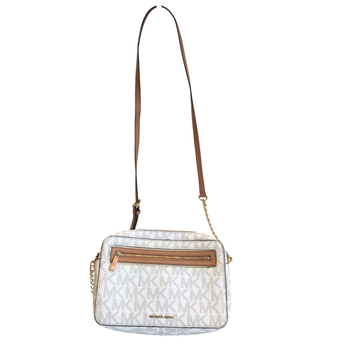 Crossbody Designer By Michael Kors In Cream, Size:Medium