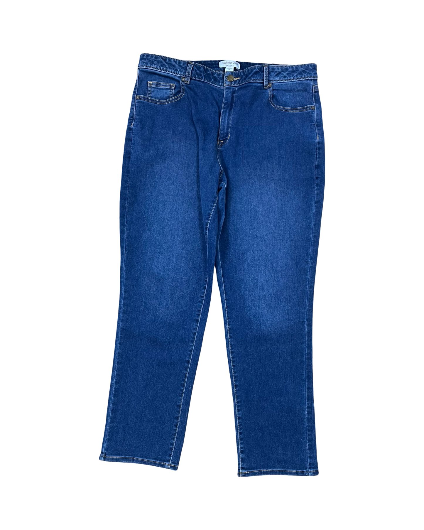 Jeans Straight By Coldwater Creek In Blue Denim, Size:14
