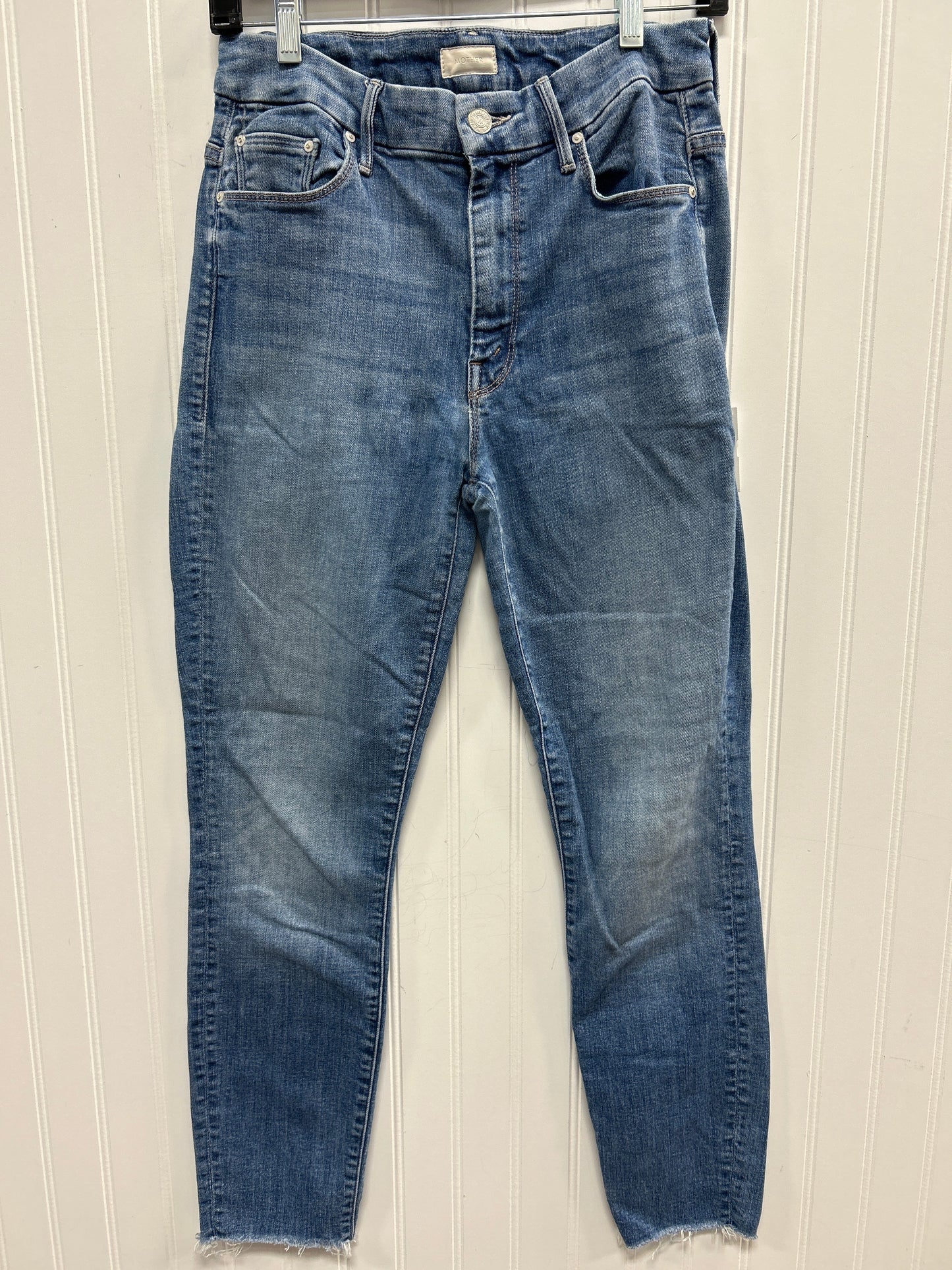 Jeans Straight By Mother In Blue Denim, Size:4