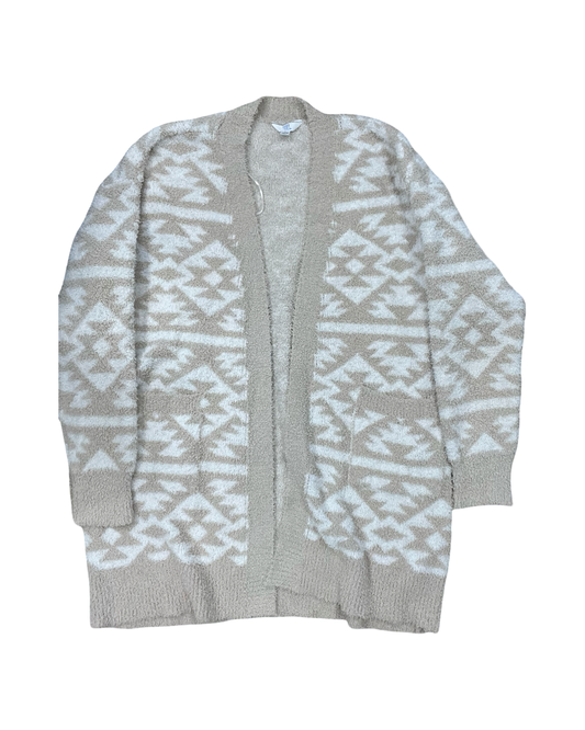 Sweater Cardigan By Time And Tru In Cream & White, Size:L