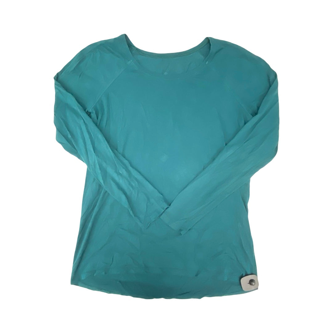 Athletic Top Ls Collar By Lululemon In Teal, Size:M