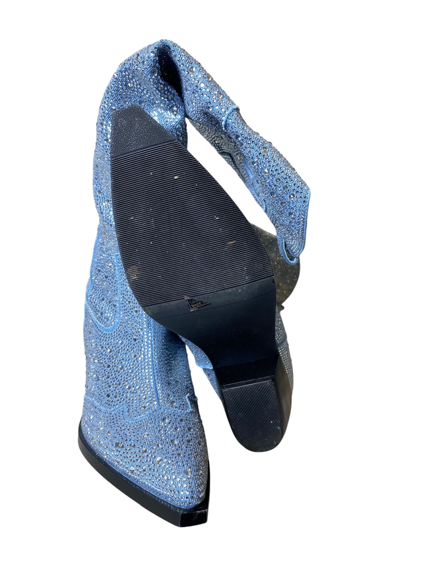 Boots Western By Clothes Mentor In Blue Denim, Size: 7.5