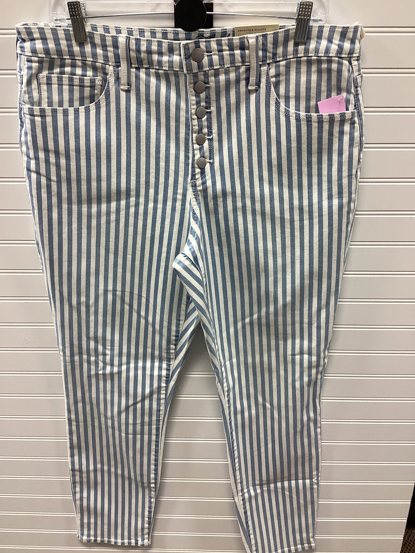 Jeans Skinny By Universal Thread In Blue & White, Size:16