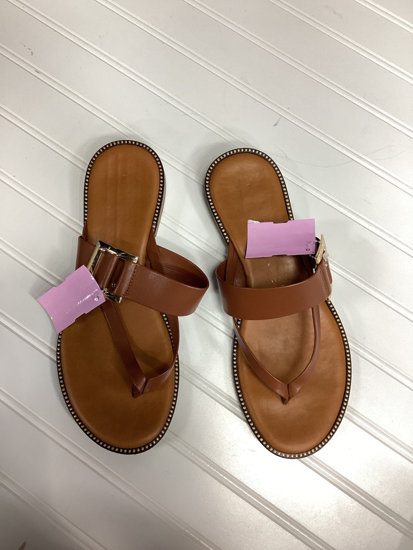 Sandals Flats By Cmc In Brown, Size:9