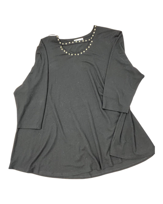 Top 3/4 Sleeve By 89Th And Madison In Black, Size:3X