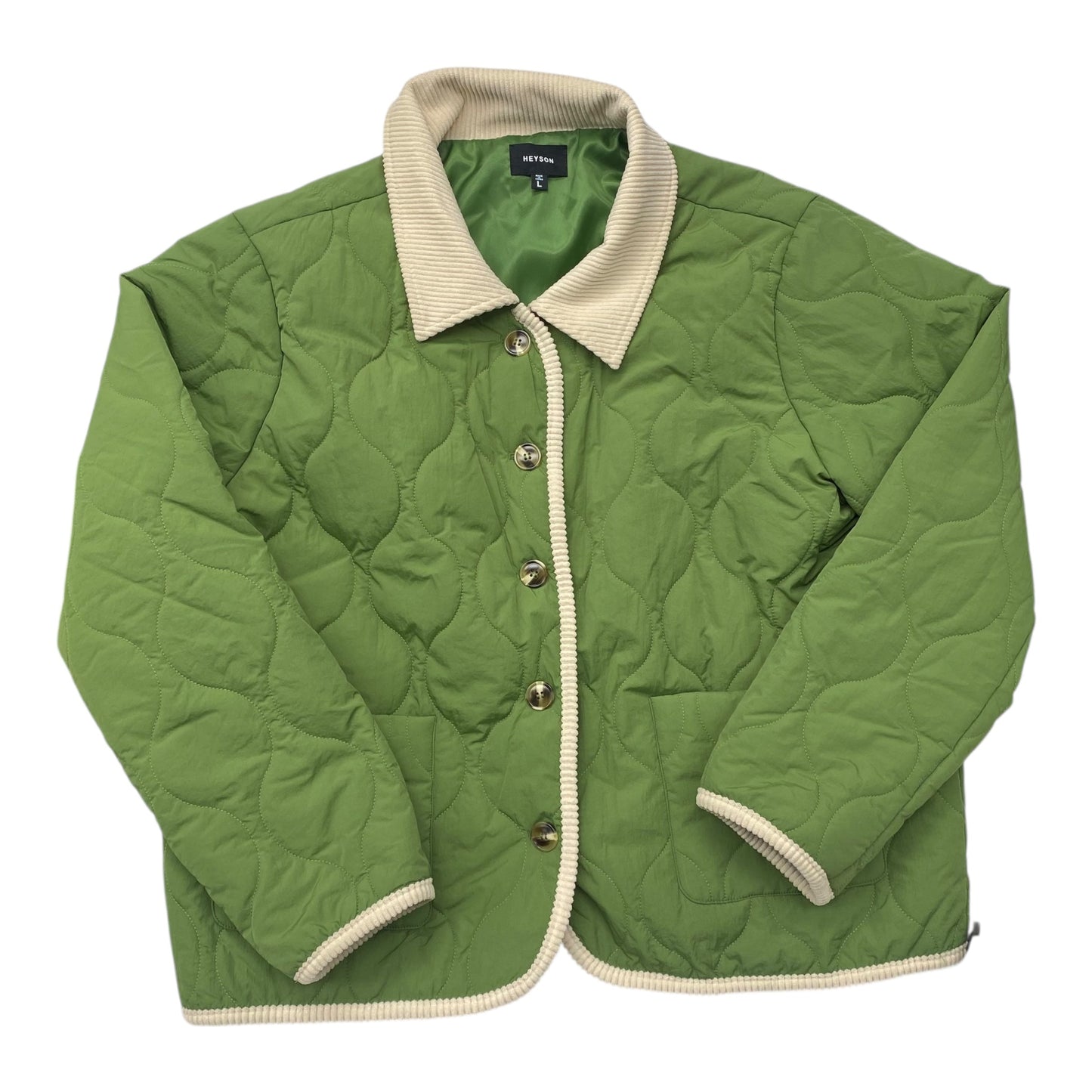 Jacket Puffer & Quilted By Heyson In Green, Size:L
