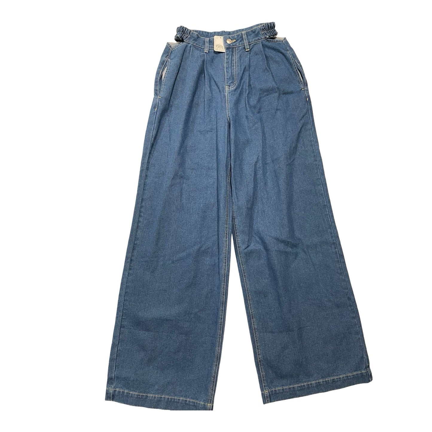 Jeans Wide Leg By Free People In Blue Denim, Size:M