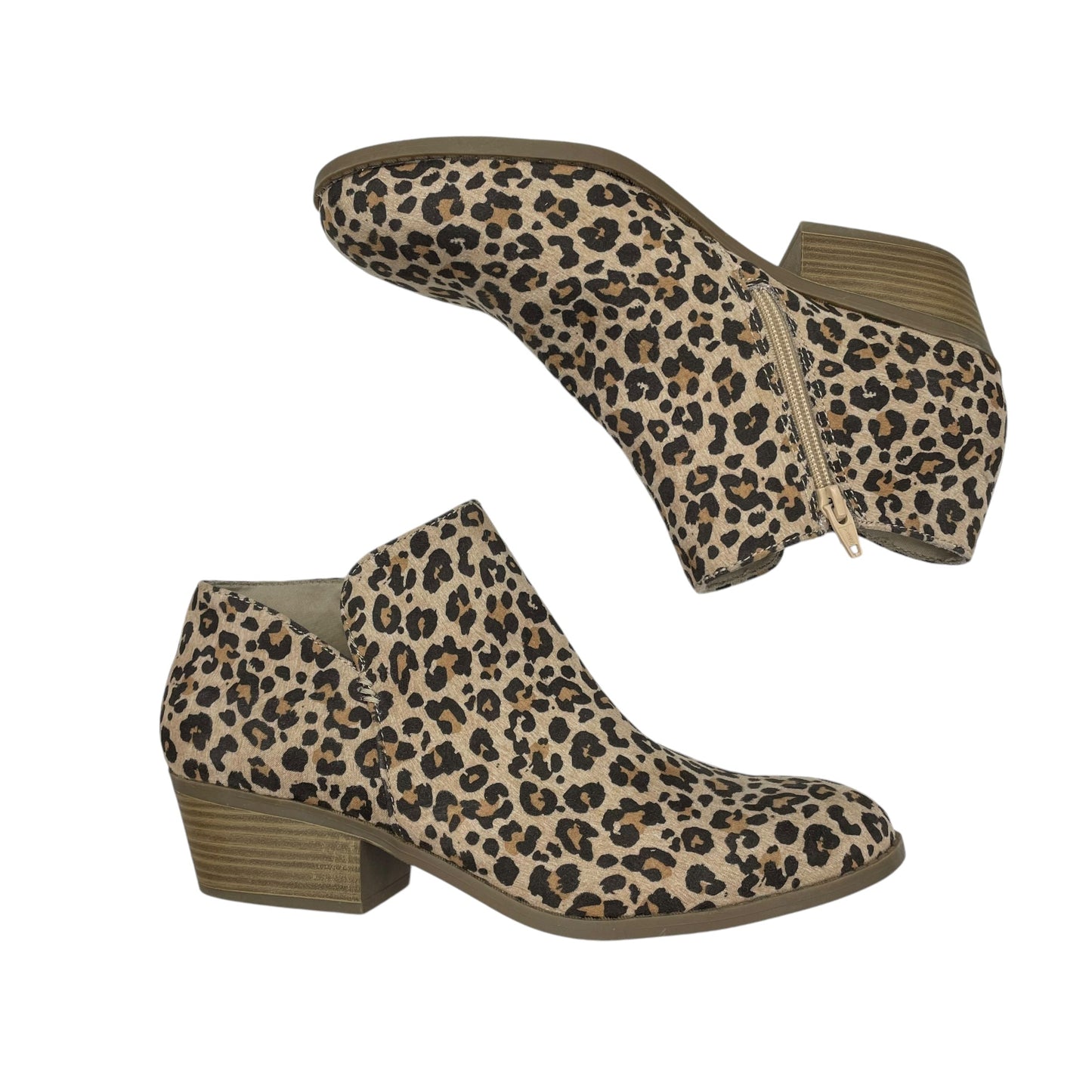 ANIMAL PRINT BOOTS ANKLE HEELS by LOWER EASTSIDE Size:11