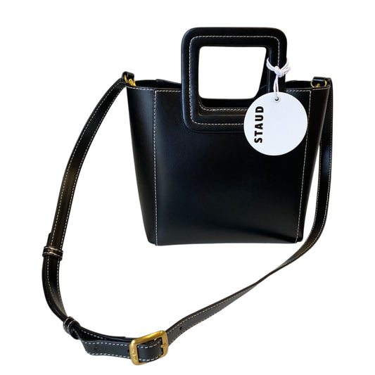 Handbag Leather By Staud In Black, Size:Small