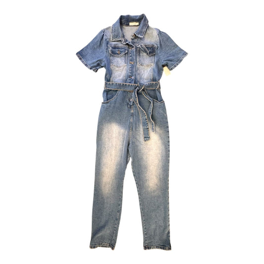 Jumpsuit Designer By Avec Les Filles In Blue Denim, Size:10 (30)