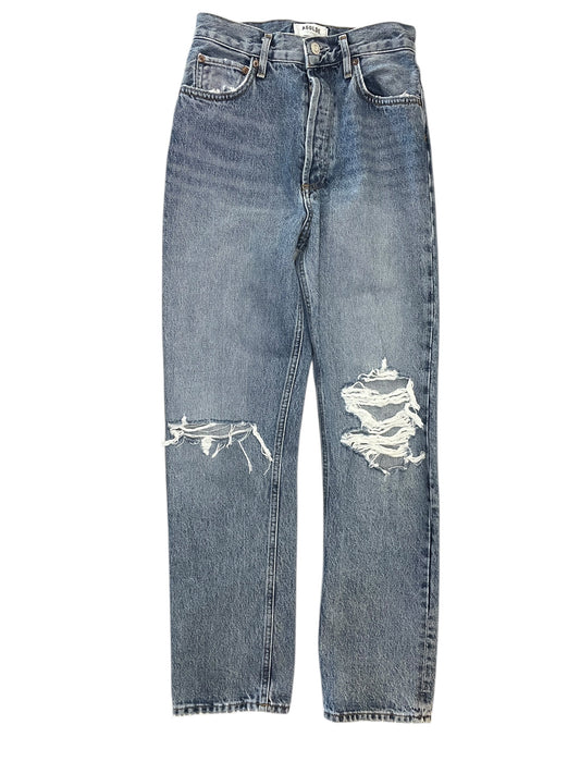 Jeans Straight By Agolde In Blue Denim, Size:0