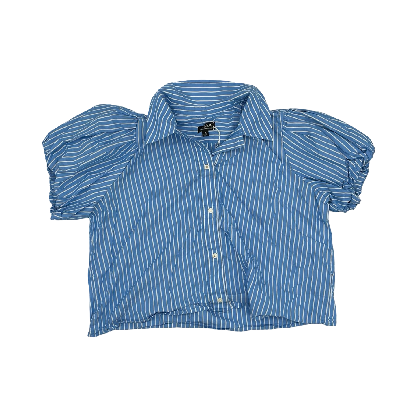 Blouse Ss By J. Crew In Blue & White, Size:2X