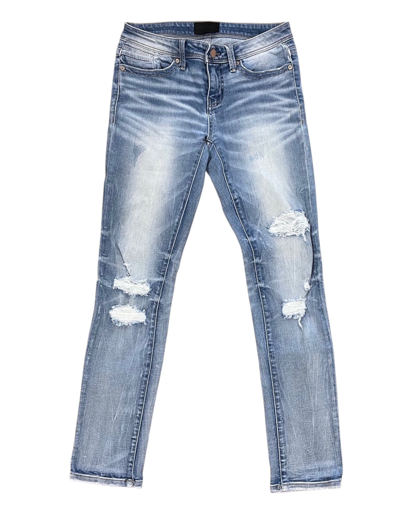 Jeans Skinny By Buckle Black In Blue Denim, Size:2