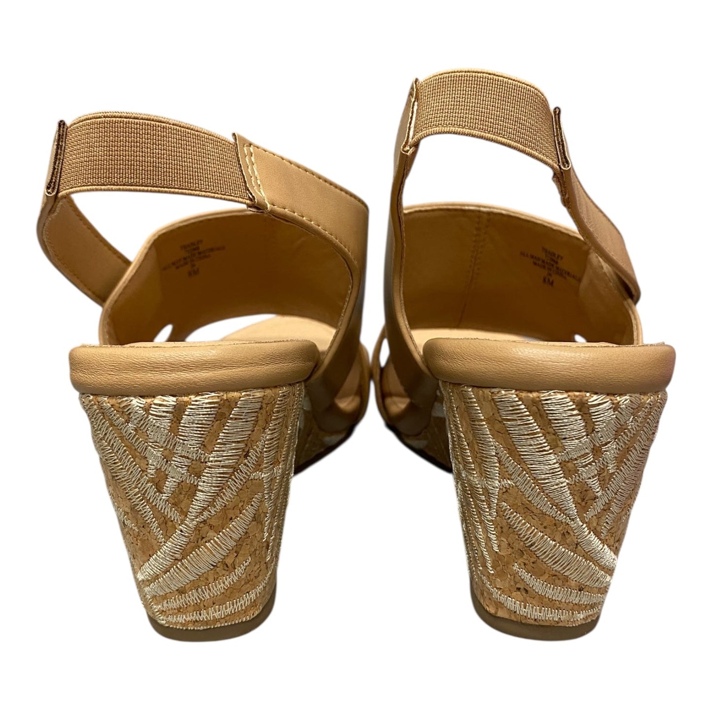 Sandals Heels Wedge By Mootsies Tootsies In Tan, Size:8