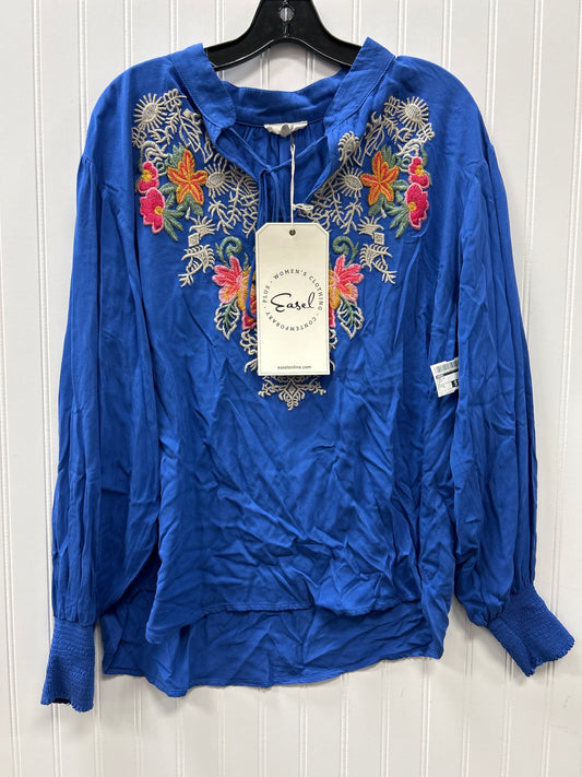 Top Ls By Easel In Blue, Size:S