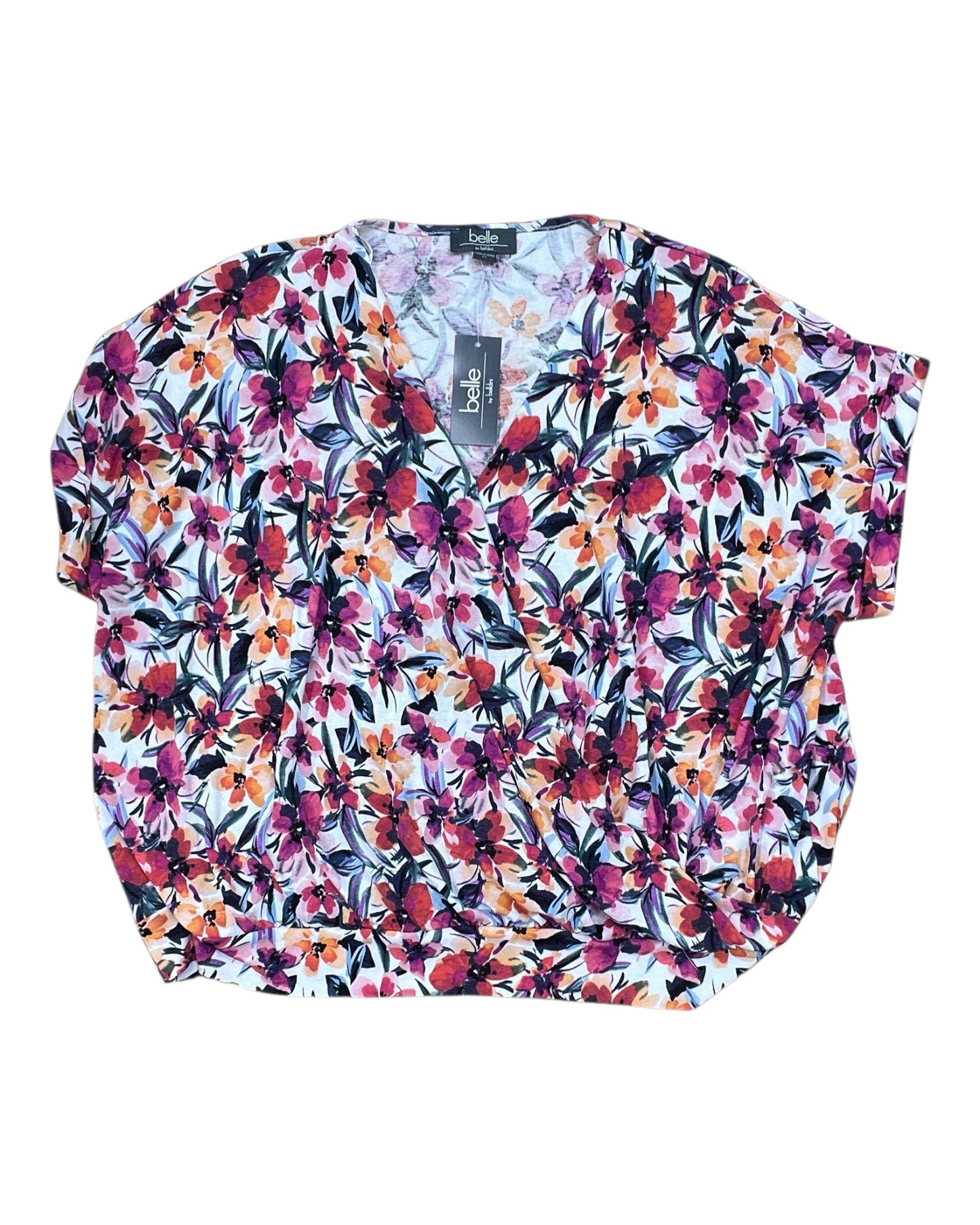 Top Ss By Belldini In Floral Print, Size:2X