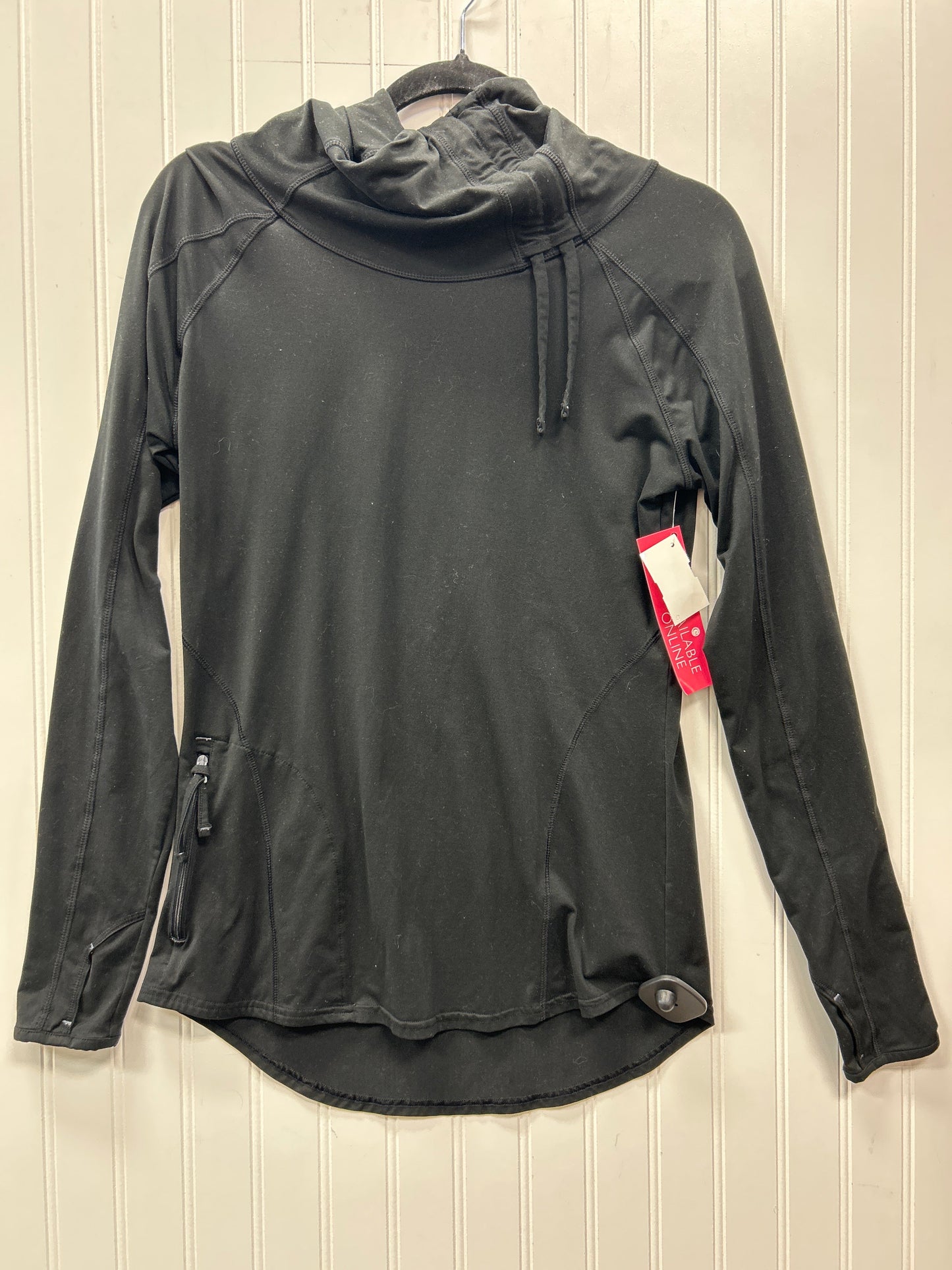 Athletic Top Ls Collar By Athleta In Black, Size:M