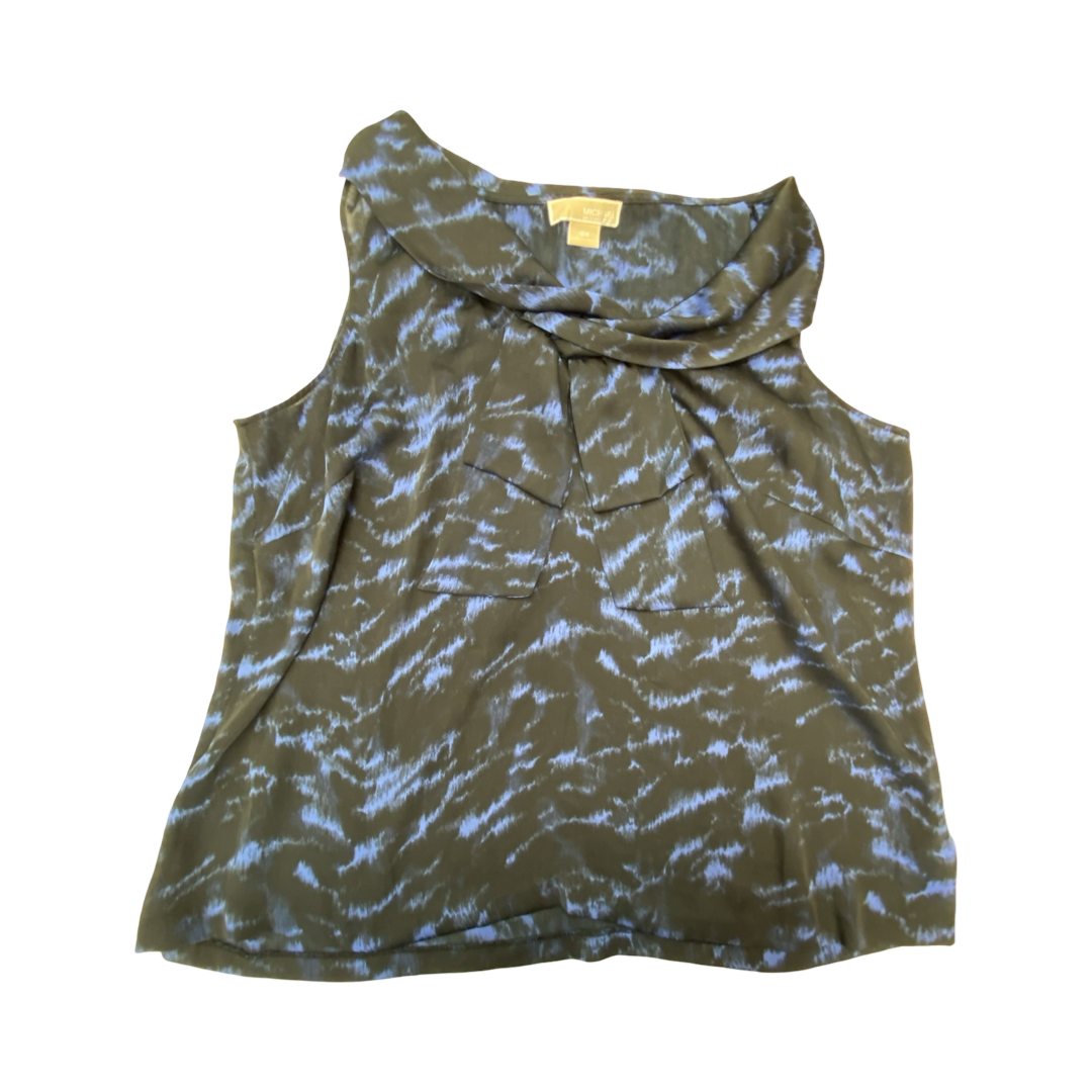 Top Sleeveless By Michael By Michael Kors In Black & Blue, Size:18