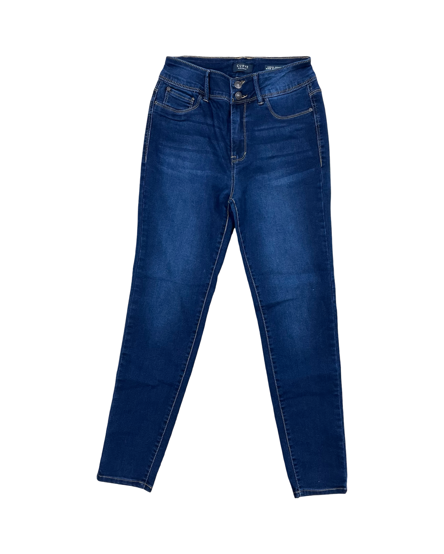 Jeans Skinny By Curve Appeal In Blue Denim, Size:8