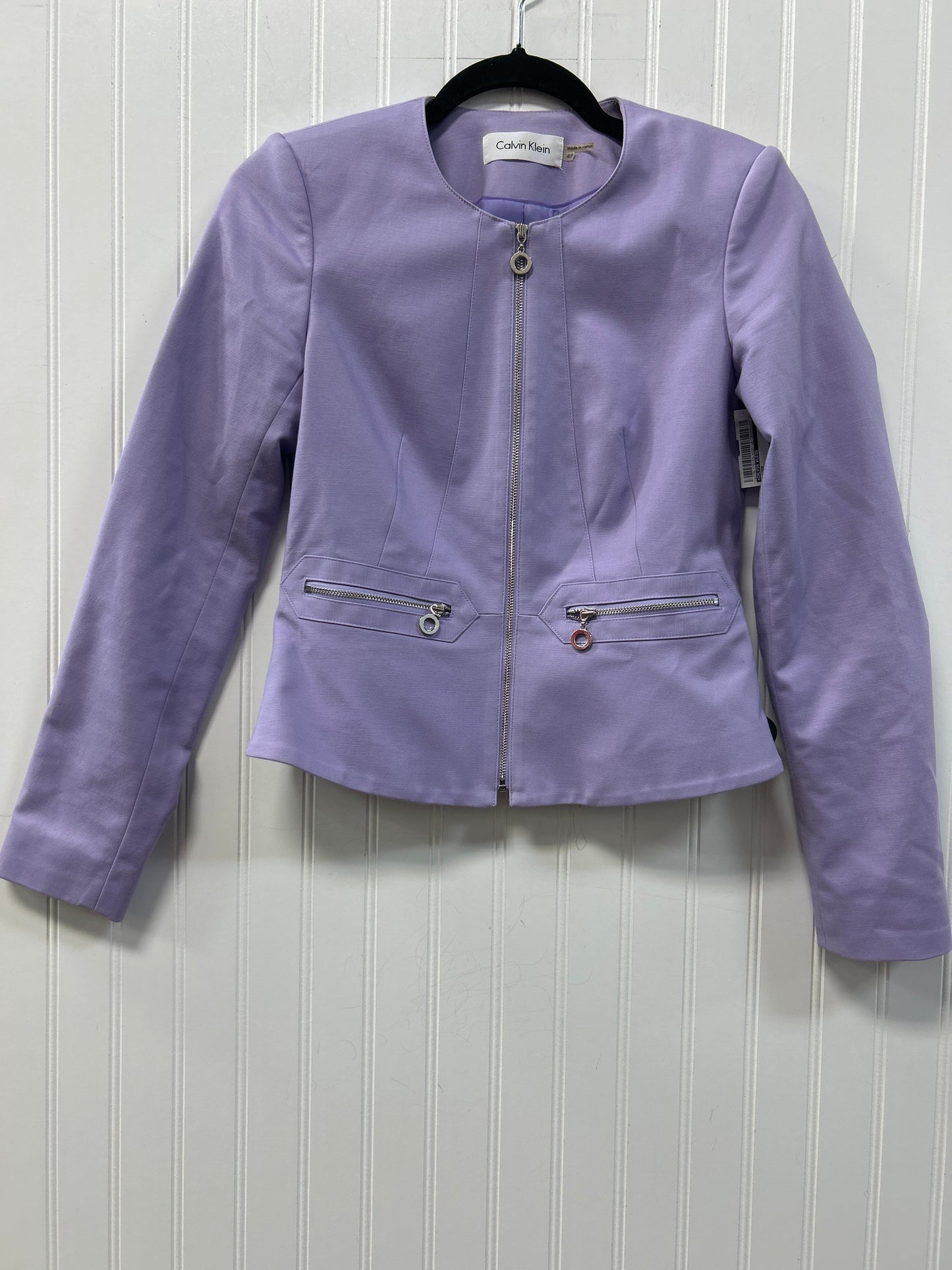 Blazer By Calvin Klein In Purple, Size:4