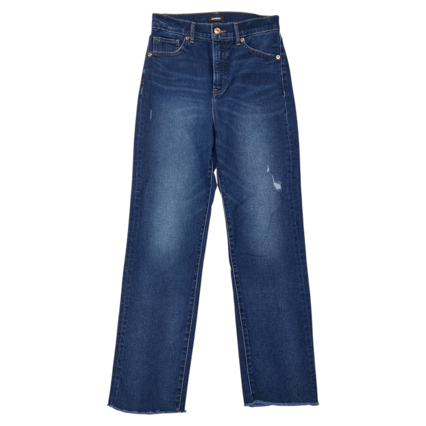 Jeans Straight By Express In Blue Denim, Size:2