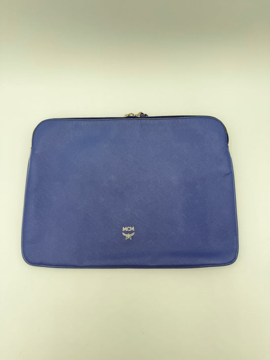 Laptop Sleeve Luxury Designer By Mcm In Blue, Size:Medium