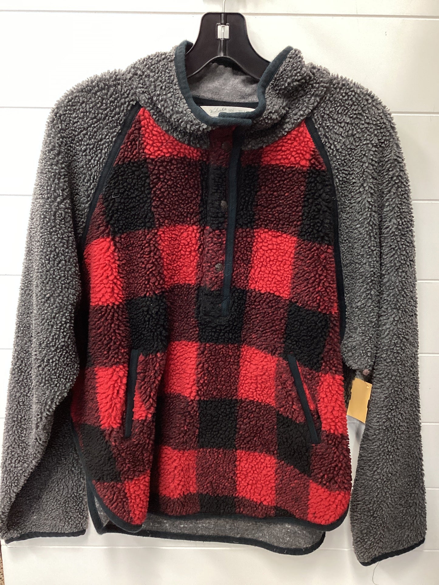 Athletic Fleece By Woolrich In Black & Red, Size:L