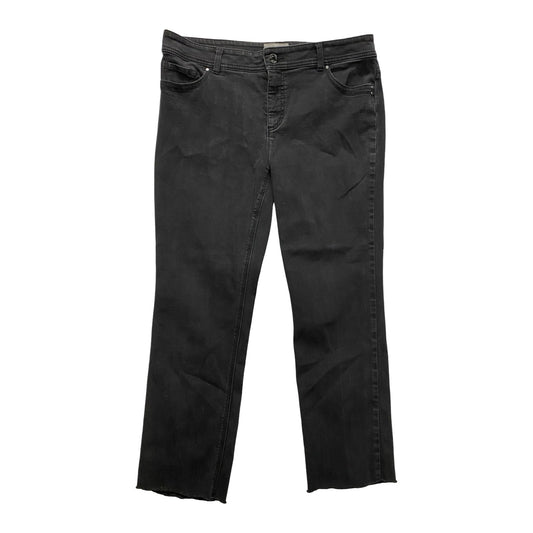 Jeans Straight By Chicos In Black Denim, Size:12