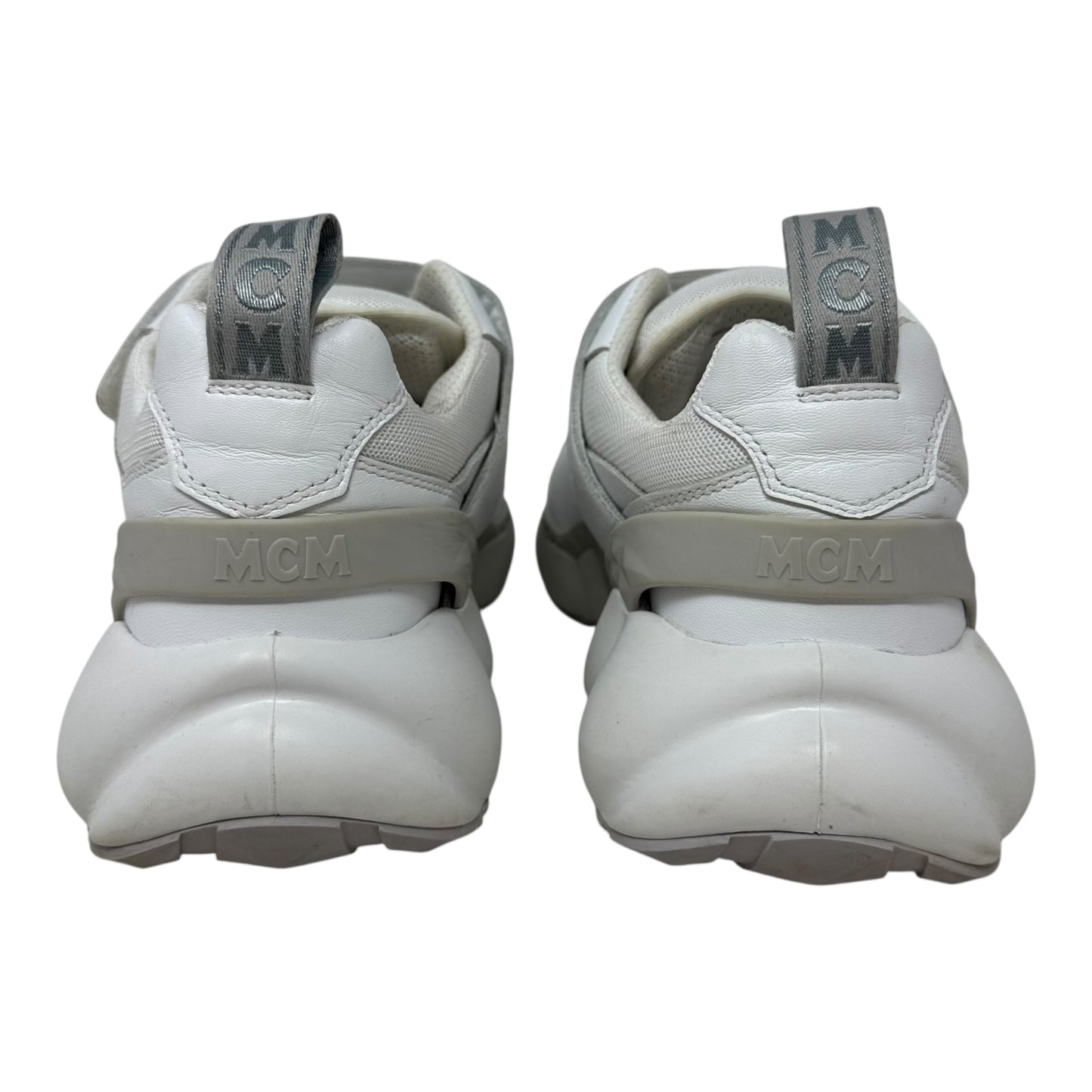 Himmel Low Top Velcro Sneakers Shoes Luxury Designer By Mcm In White, Size: 8 (38)