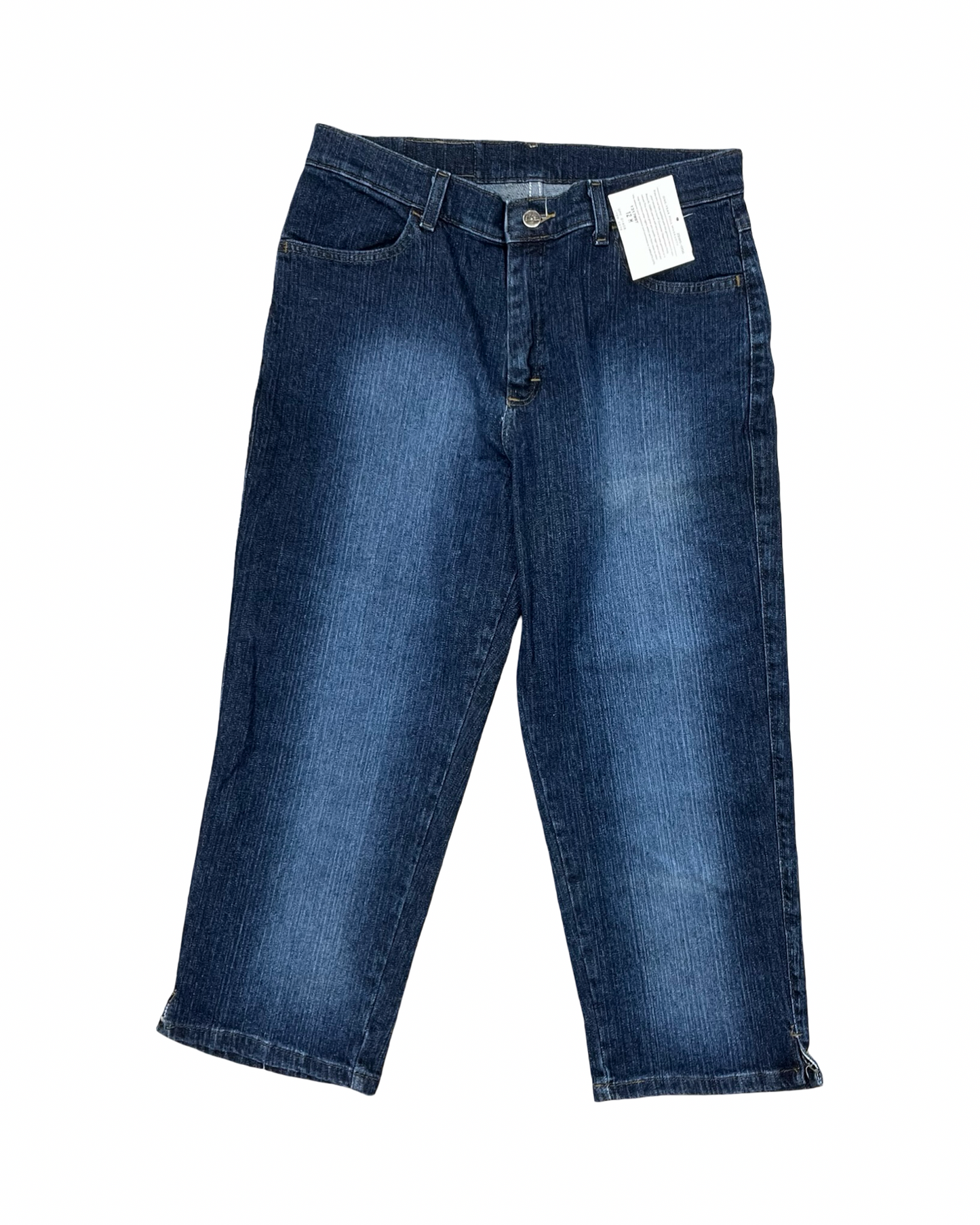 Jeans Cropped By Lee In Blue Denim, Size:12