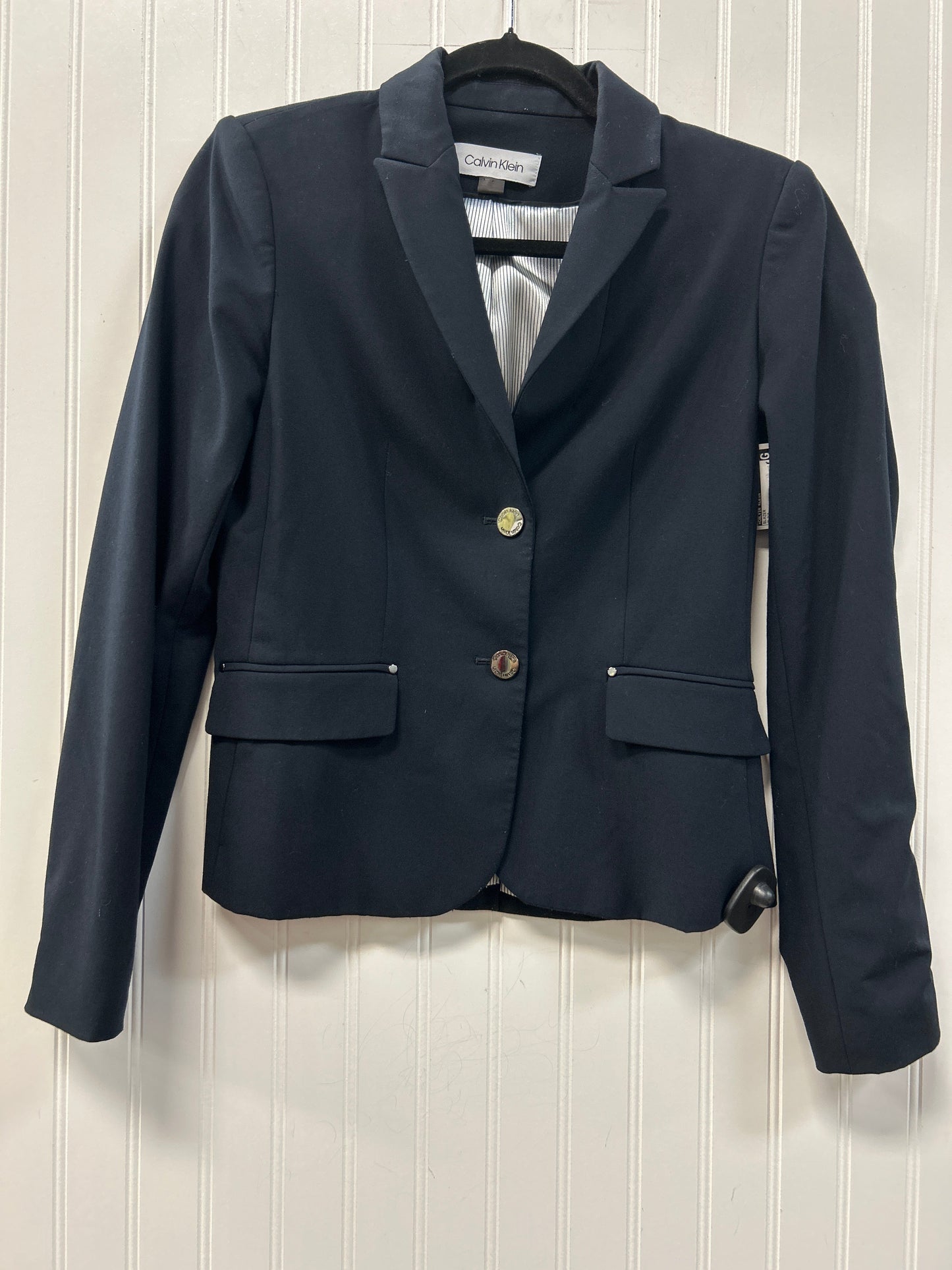 Blazer By Calvin Klein In Black, Size:2