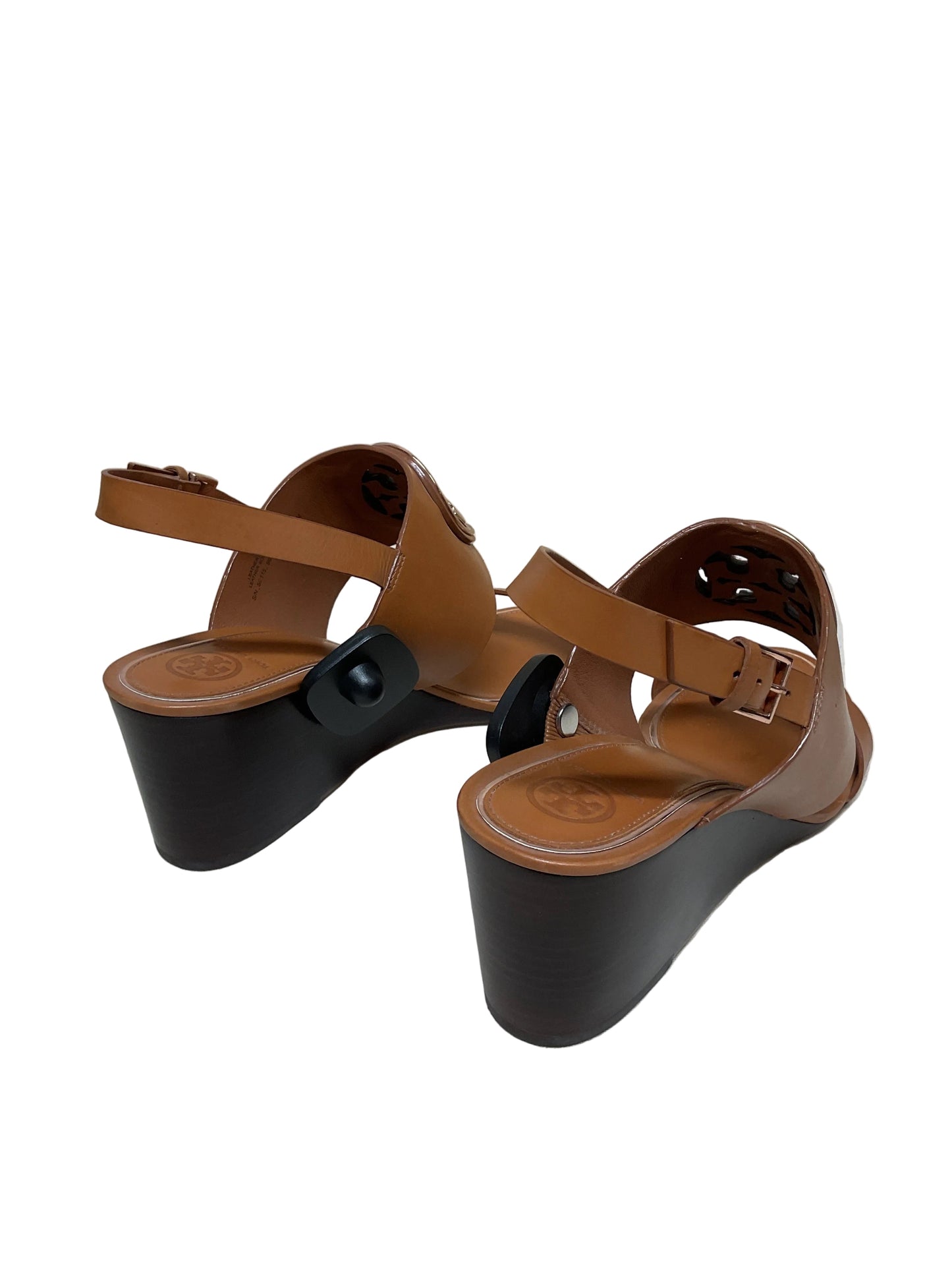 Sandals Designer By Tory Burch In Brown & Gold, Size:10