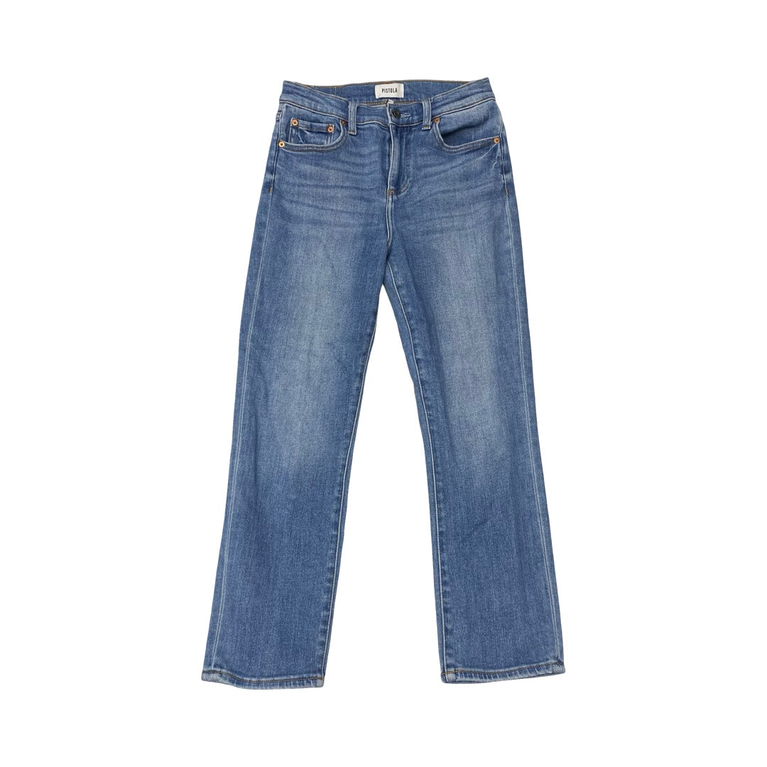 Jeans Straight By Pistola In Blue Denim, Size:4