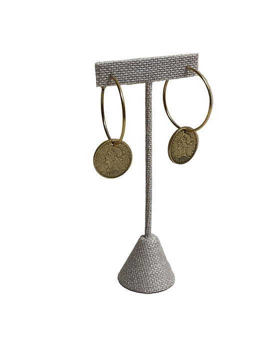 Earrings Hoop By Clothes Mentor In Gold
