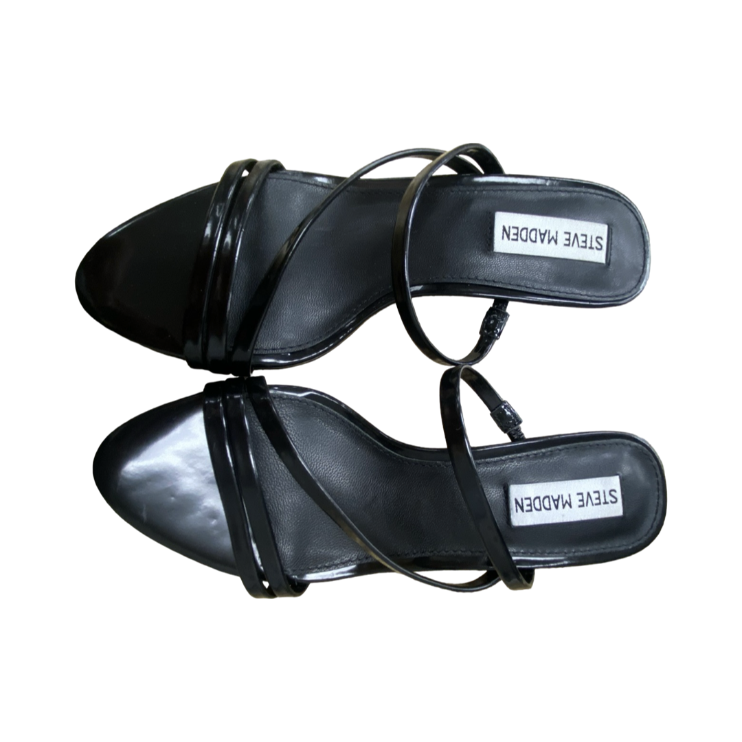 Sandals Heels Kitten By Steve Madden In Black, Size:6.5