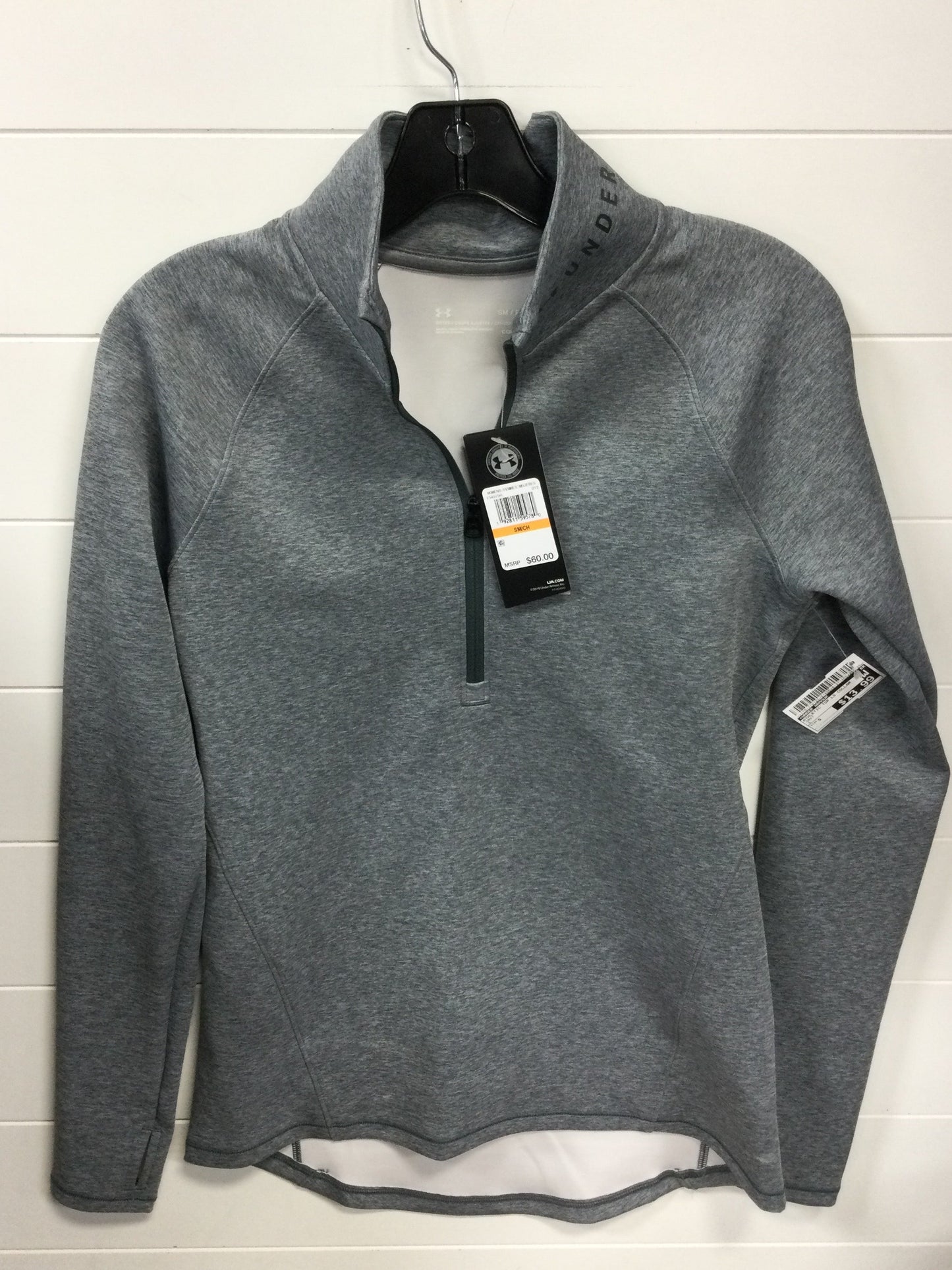 Athletic Top Ls Collar By Under Armour In Grey, Size:S