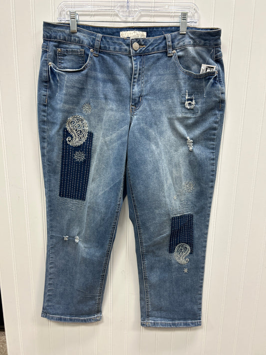 Capris By Cmc In Blue Denim, Size:14