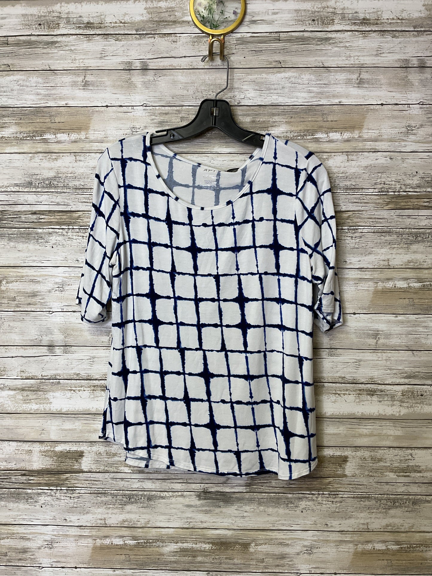 Top Ss Basic By Apt 9 In Blue & White, Size:L