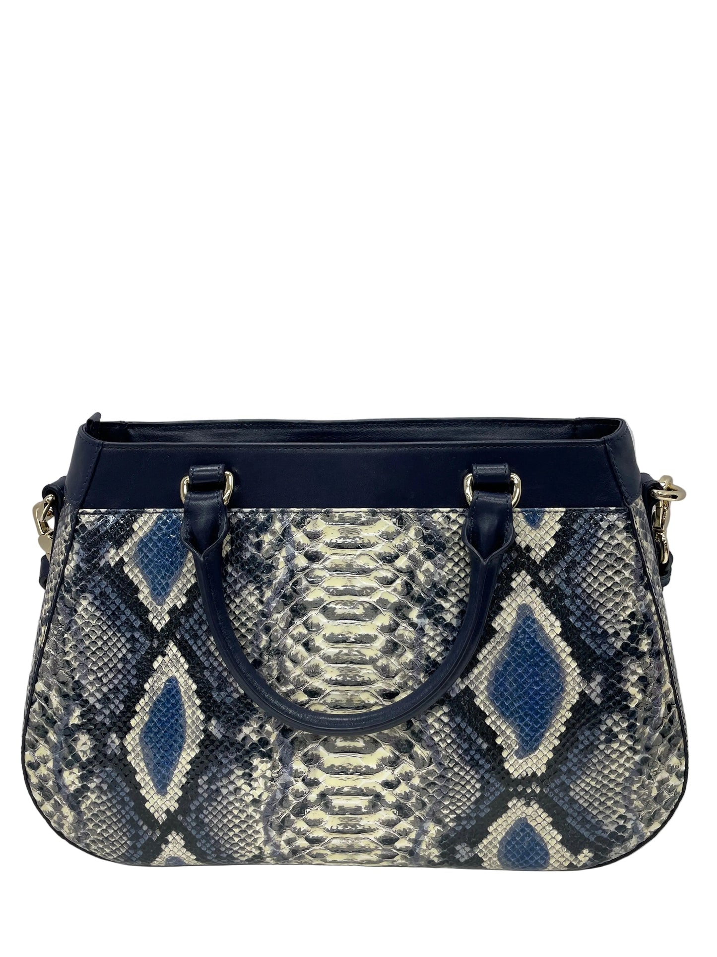 Handbag Designer By Brahmin In Snakeskin Print, Size:Medium