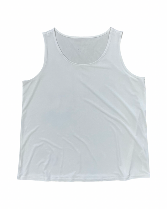 Tank Top By Susan Graver In White, Size:1X