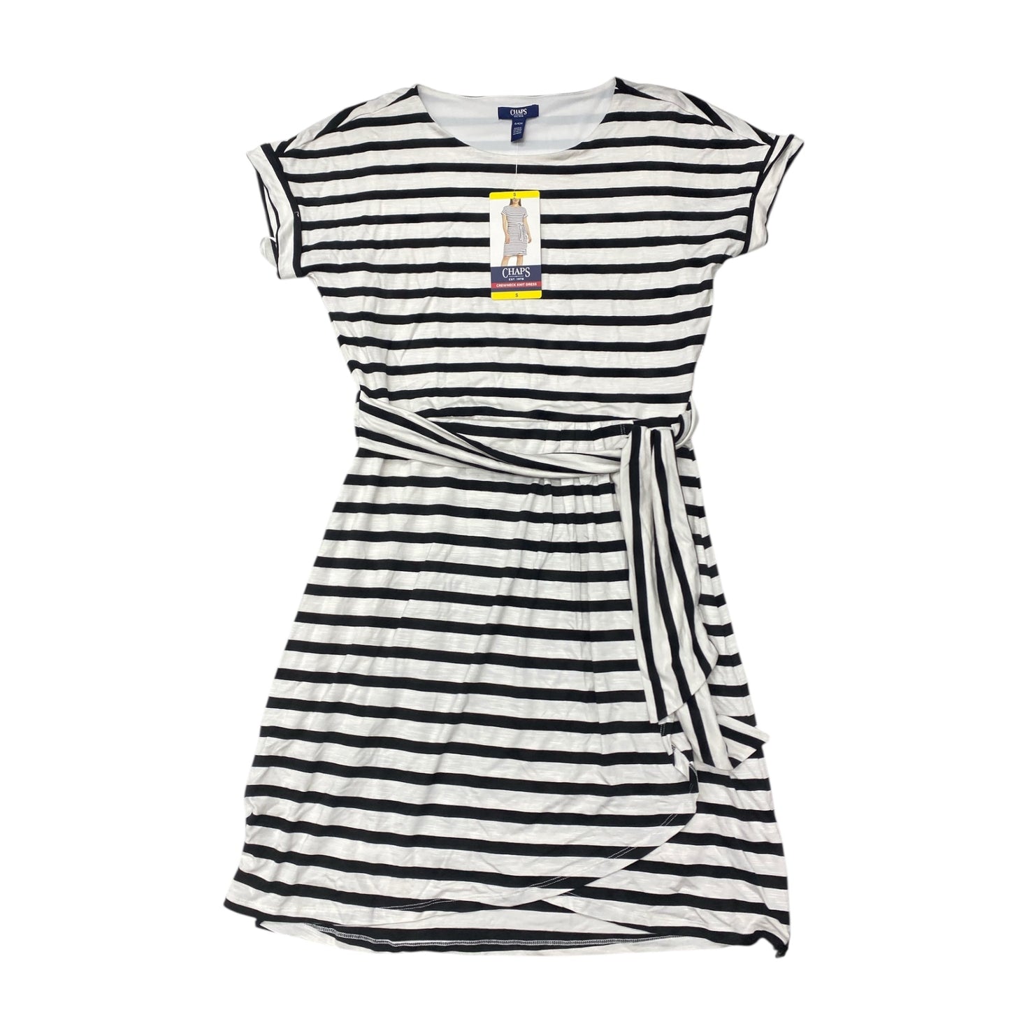 Dress Casual Midi By Chaps In Black & White, Size:S