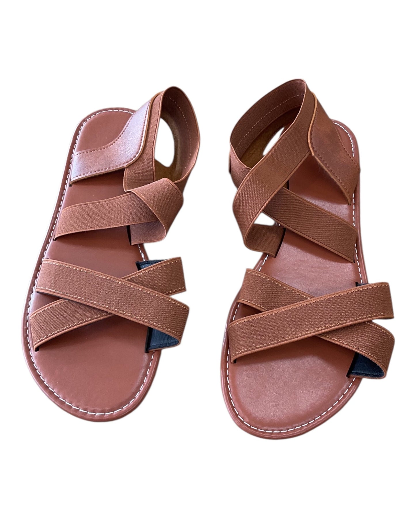 Sandals Flats By Clothes Mentor In Brown, Size:11.5
