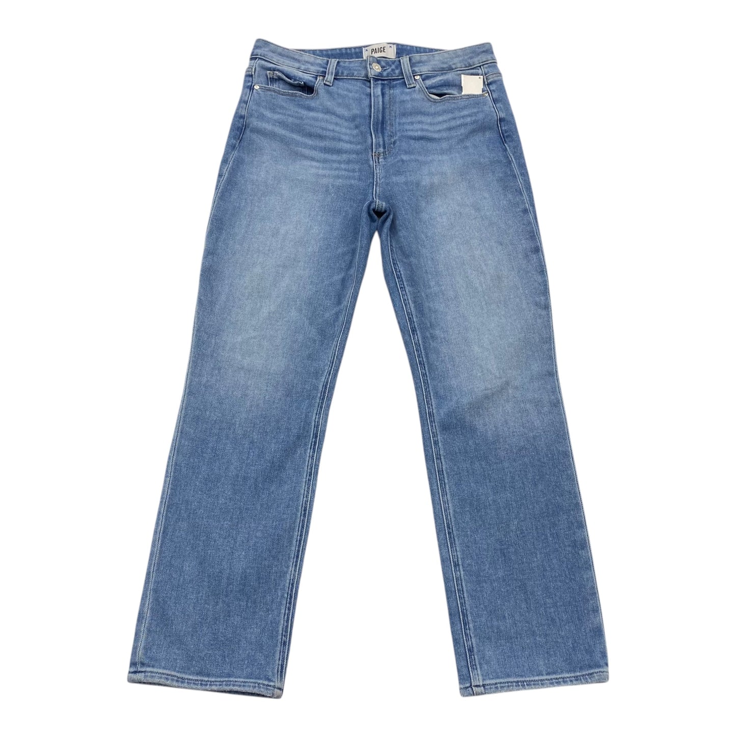 Jeans Straight By Paige In Blue Denim, Size:12