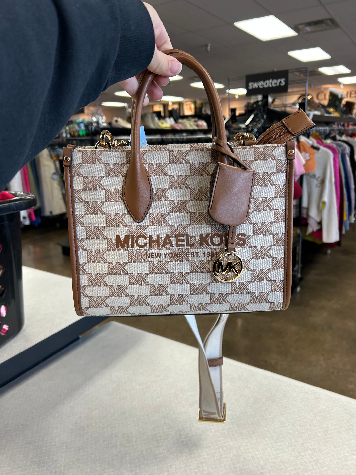 Handbag Designer By Michael Kors In Brown, Size:Small